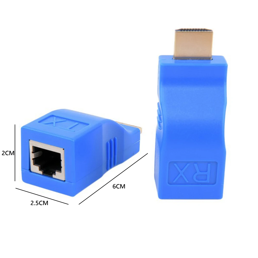 2pcs RJ45 4K HDMI ȣȯ Extender Ȯ 30m CAT5e Cat6 Ʈũ ̴ LAN TV  DVD Ʈ RJ45 Ŀ