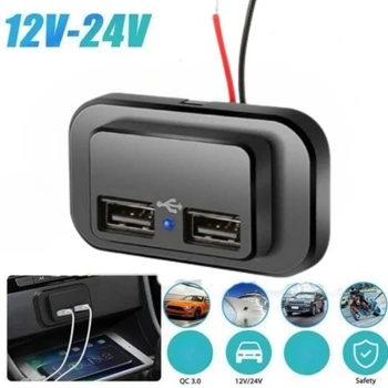 Presa per caricabatteria da auto Dual USB 12V/24V 3.1A presa di ricarica USB adattatore di alimentazione per moto Camper camion ATV barca auto RV nuovo