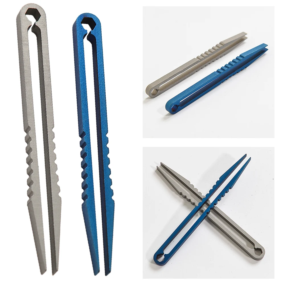 

Portable Outdoor Ti Alloy Tweezers Clip Pocket Maintenance Tool Keychain Pendant Camping Accessories Durable Practical Ti Alloy