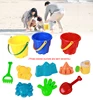 Children Outdoor Toy Large Beach Bucket 7 Piece Set With Tool Shovel Rake Beach Toys Parent-child Interactive Toy Gift 1