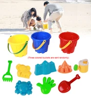 Children Outdoor Toy Large Beach Bucket 7 Piece Set With Tool Shovel Rake Beach Toys Parent-child Interactive Toy Gift 1
