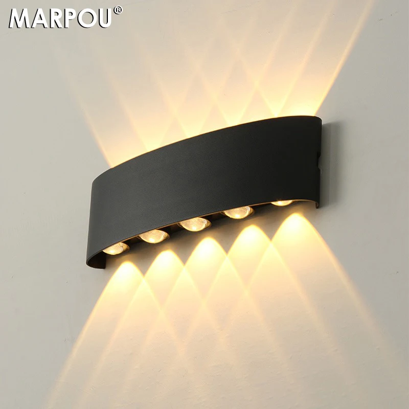 MARPOU Outdoor IP65 Waterproof 2/4/6/8/10W AC110-265V Led Wall Lamp Up Down Luminous Lighting Porch/Garden Decorat led wall lamp