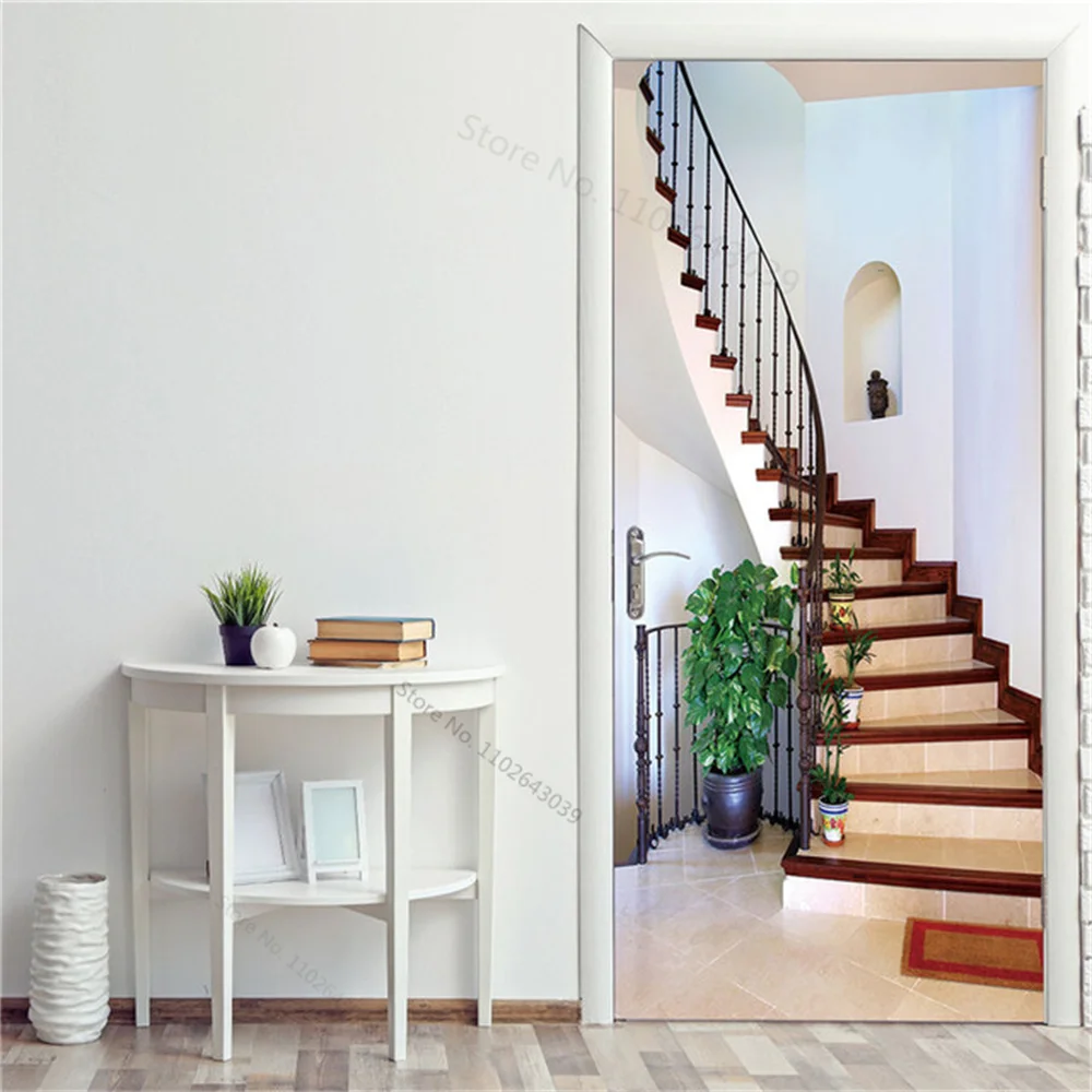 Adesivi Murali 3D Effetto Bambù Per Porte - Autoadesivi Rimovibili Per Casa - 77x200 Cm