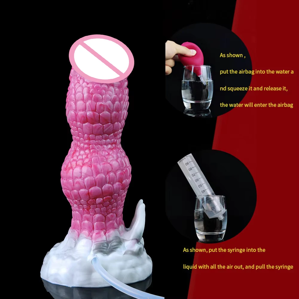 YOCY Ejakulierender Dildo Spritzen-Spielzeug für Frauen Monster  Anal-Vaginal-Knoten-Massagegerät Silikon-Sexspielzeug für Männer mit  Saugnapf