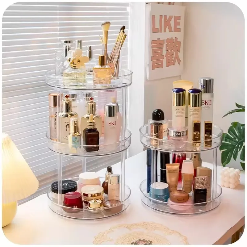 Transparent makeup rotating storage organizer Acrylic makeup organizer 2