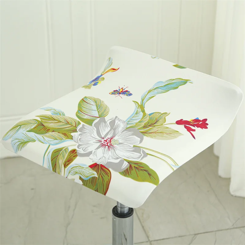 Bar Stool Cover Cashier Chair Covers Stretch Stool Seat Slipcovers Stretch Elastic Hotel Banquet Dining Small Chair Case 4