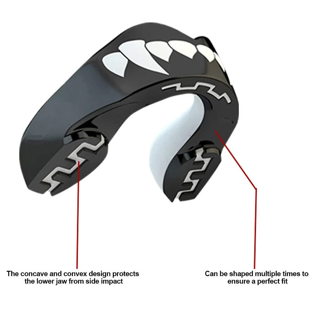 Mouth Guard Sports- Teeth 3D Technology Double Layer Boxing Mouth Guard Perfect Fit Adults with Case - Boil & Bite Mouth