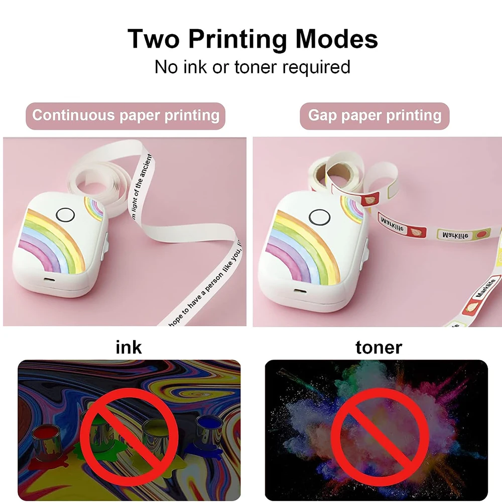 Marklife 열전사 라벨 프린터 P12 미니 블루투스 접착 라벨 프린터 (주방, 사무실, 선물/DIY, 창의적인 작업/마킹 기계용)