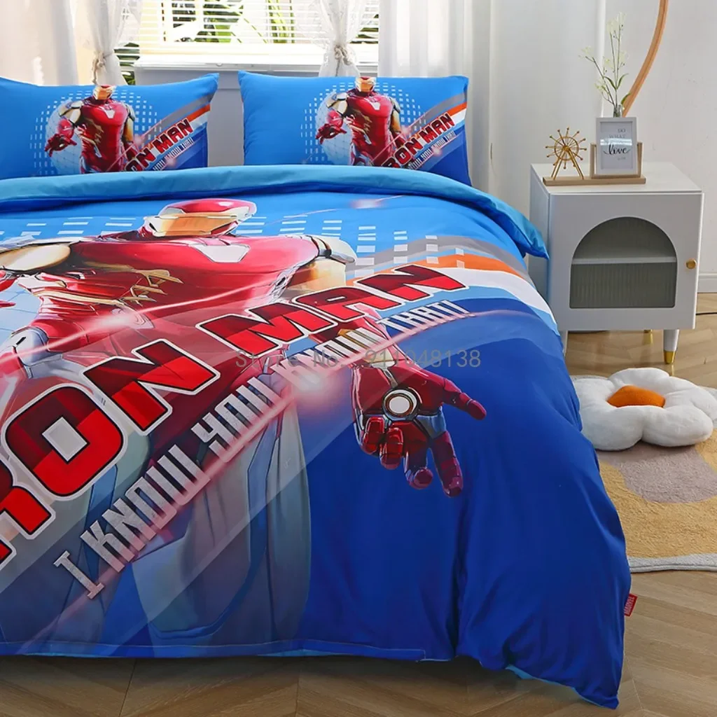 어벤져스 다리미 맨 디즈니 침구 세트, 3D 이불 커버, 이불 커버 세트, 침대 시트 베갯잇, 싱글 트윈 풀 퀸 사이즈