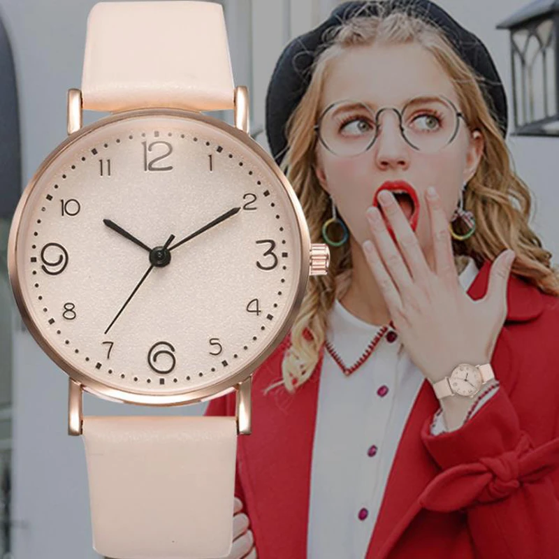 

New Women Watch Luxury Brand Casual Exquisite Leather Belt Watches with Fashionable Simple Style Quartz WristWatch Reloj Mujer