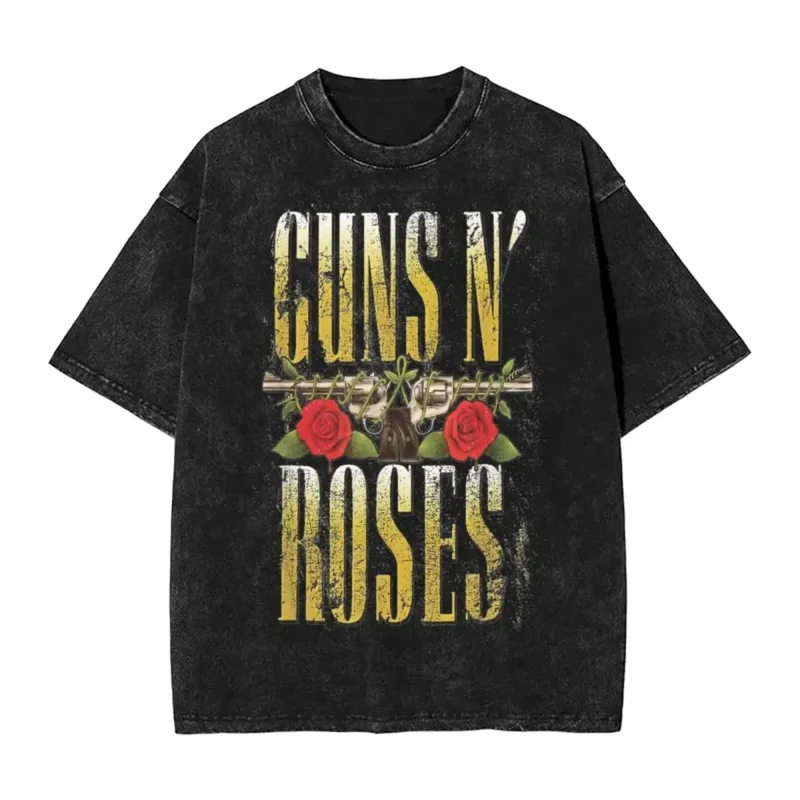 

Винтажная Футболка большого размера с коротким рукавом и принтом Guns N Roses