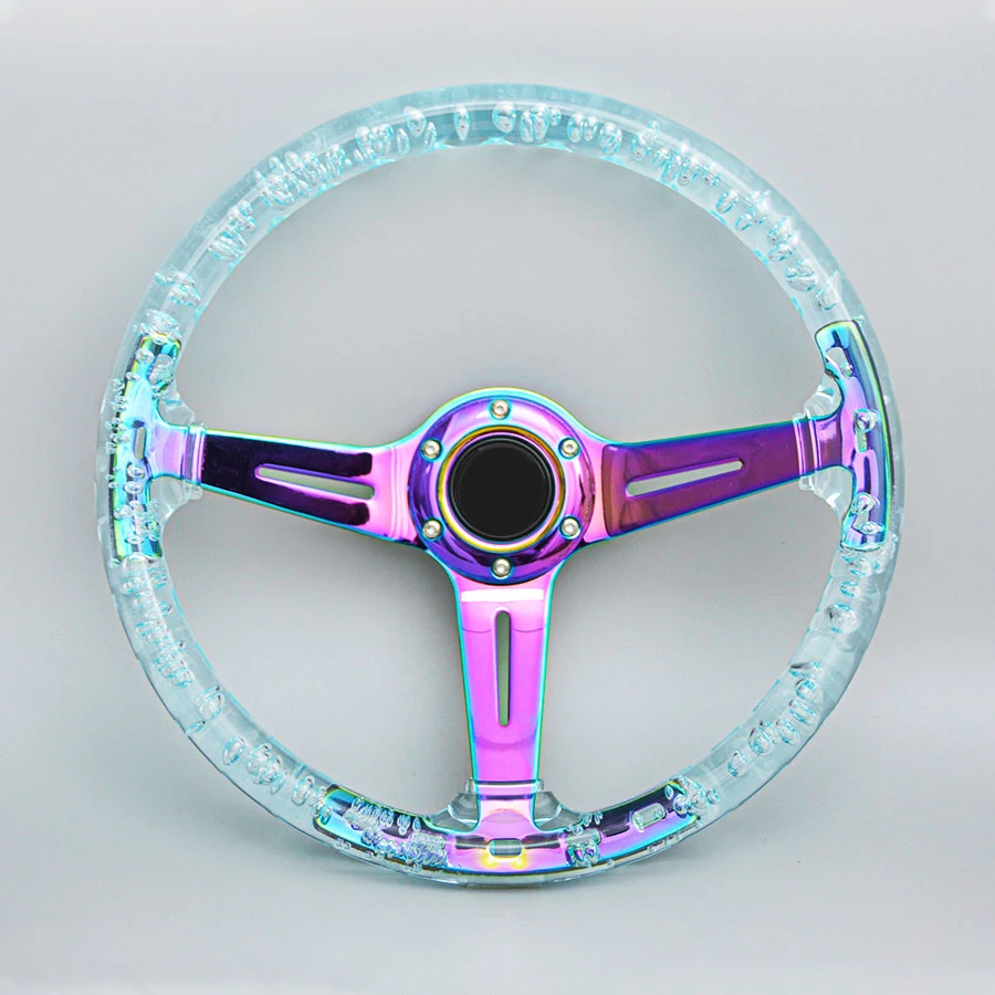 スポーツステアリングホイール,クリアクリスタル,アクリルバブル,jdm