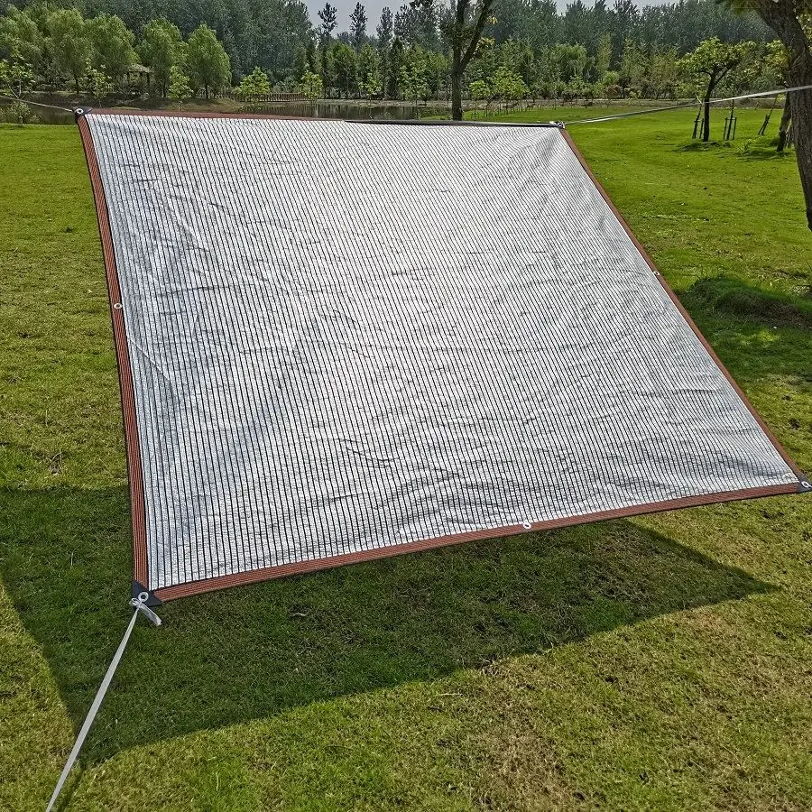 Description Picture 5 of item75% 99% UV Block Aluminum Foil Sun Shade Net Outdoor Reflective Sun Shelter House Gazebo Prooftop Cooling Sunshade Sails Net