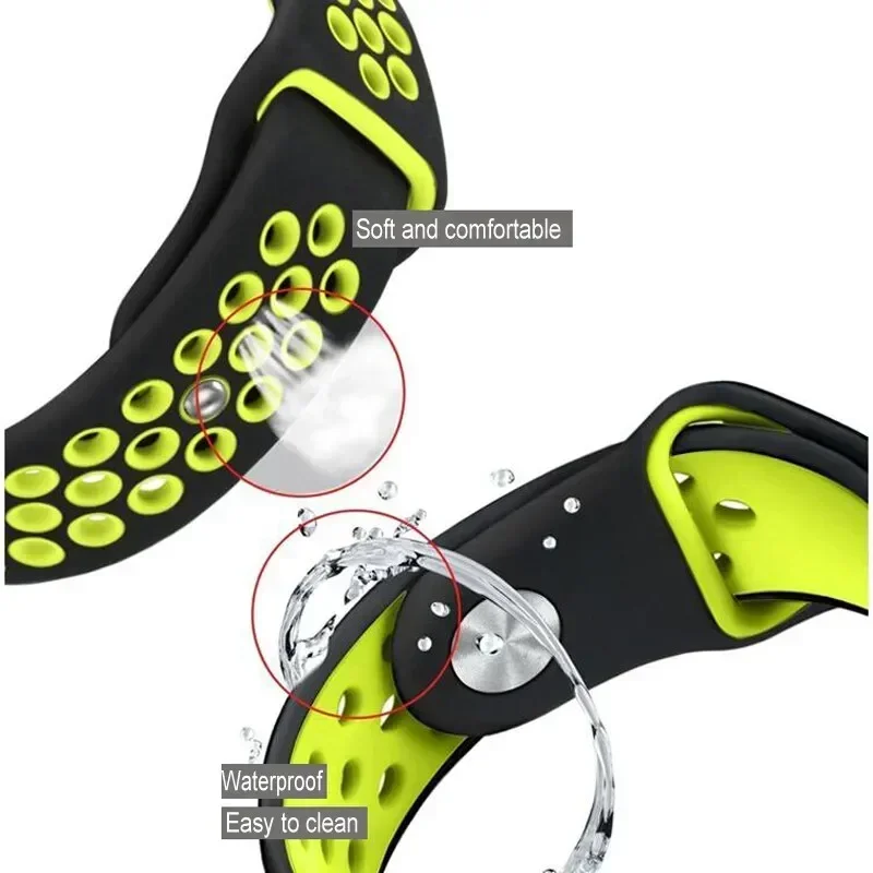 Breathable 22mm Silicone Sport Wristband