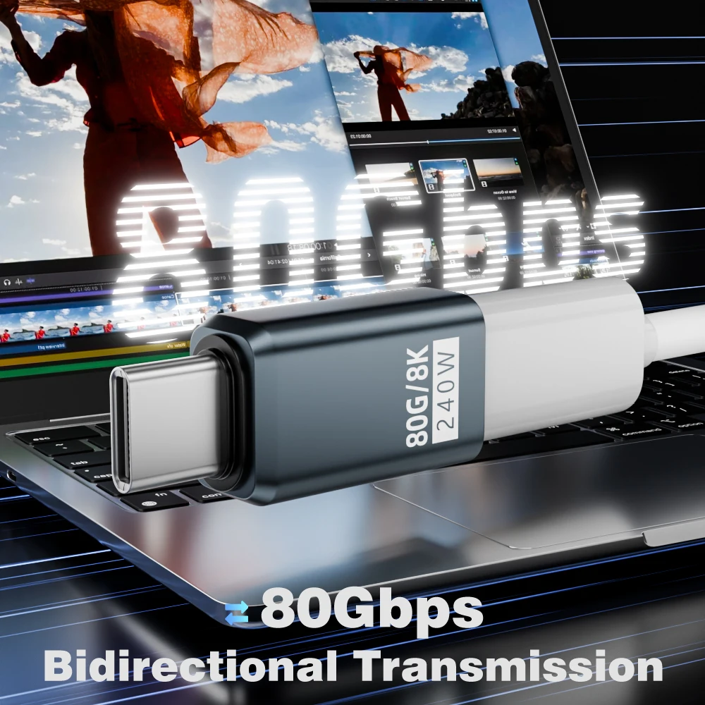 USB4 V2 90 Degree Type C Angle Adapter 80Gbps Thunderbolt 5 4 3 Elbow Adapter 240W USB-C Cable Connector 40Gbps for MacBook Air BEST SELLERS