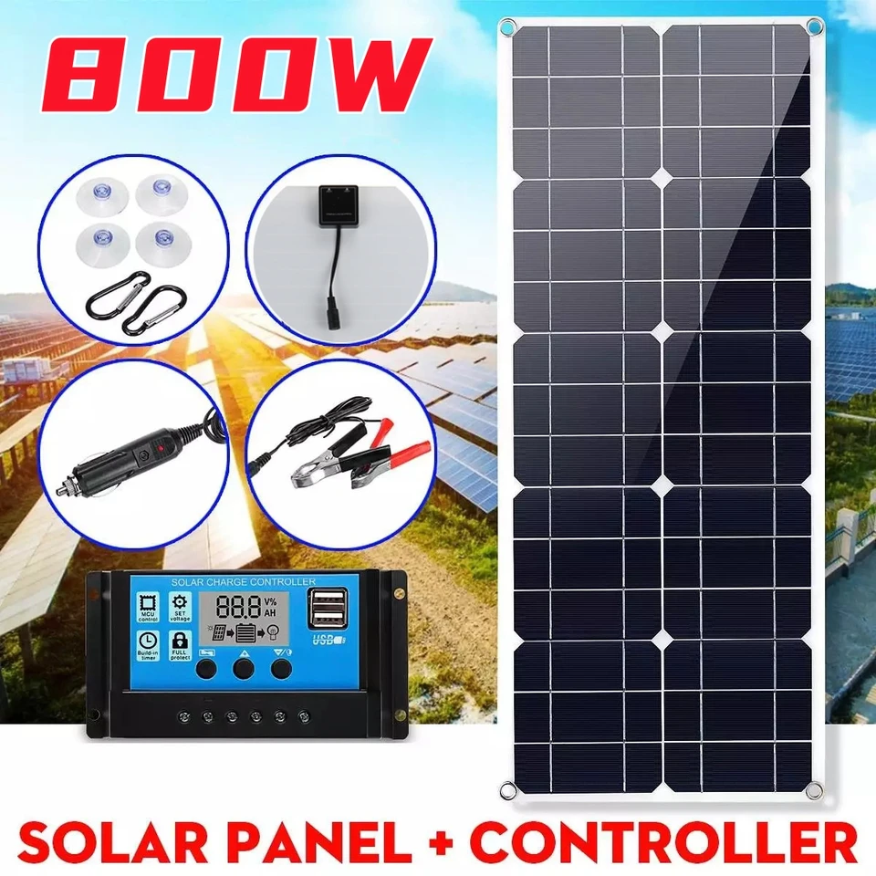 Kit Panneaux Solaires 240 W (2x120 W) Avec Régulateur 30 A - Monocristallin, 12 V, IP68 - Pour Camping-car, Caravane, Chalet, Système Hors Réseau