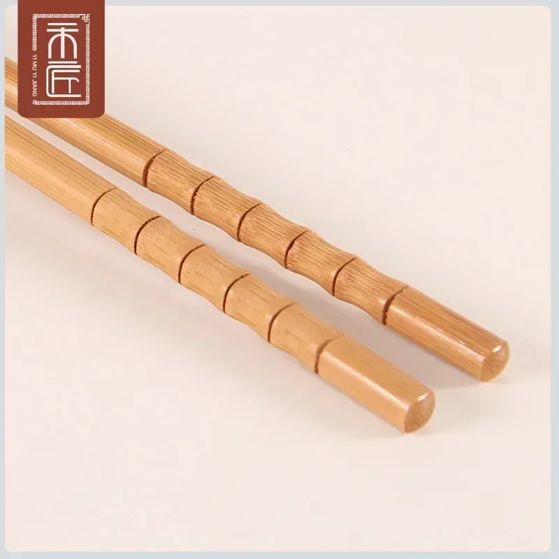 5 Pairs Handmade Natural Bamboo Wood Chopsticks Healthy Chinese Carbonization Chop Sticks Reusable Sushi Food Stick Tableware