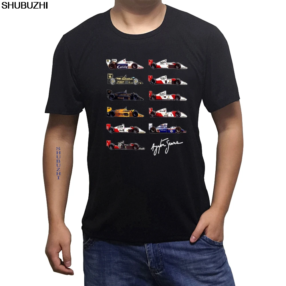 T-shirt F1 Ayrton Scannelle sennacars pour homme, haut en coton