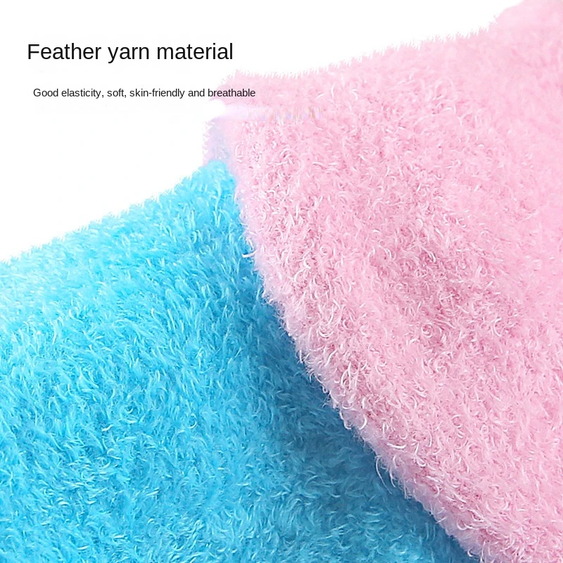 Feather Yarn Gel Heel Socks Foot Gel Foot Socks Anti Cracking Protection Massage Moisturizing Half FootSocks