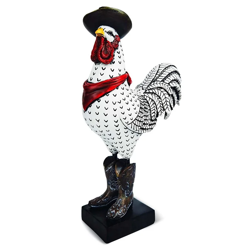 

Resin Rooster Ornament, Cowboy Rooster Sculpture, Statue, Desktop Decoration, Living Room, Office, Study, Bedroom