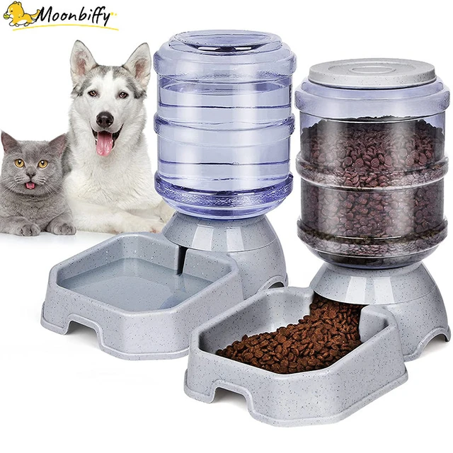 3.8L Large Capacity Automatic Dog Feeder Waterer High Capacity Pet Food Bowl  Gravity Water Dispenser Pet Bowl for Dogs Cats - AliExpress
