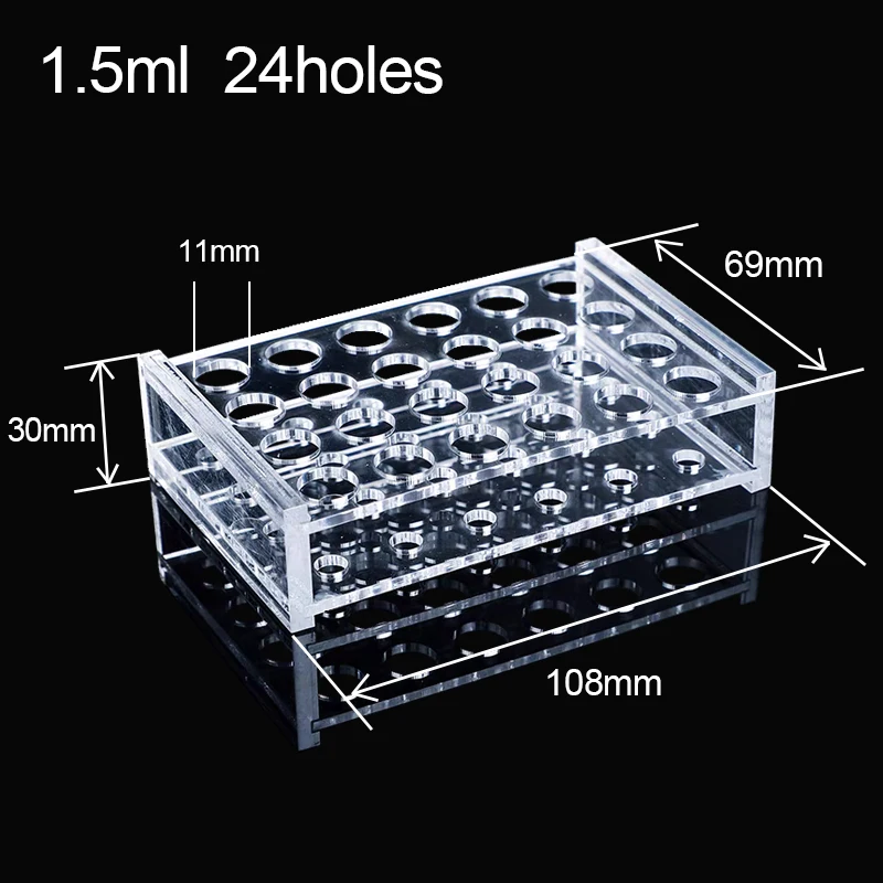 1.5ml/5ml/7-10ml/10-15ml/50ml Transparent Centrifuge Tube Holder  8/24holes Diameter Micro Scale Pcr Tube Bracket Plexiglass Tes