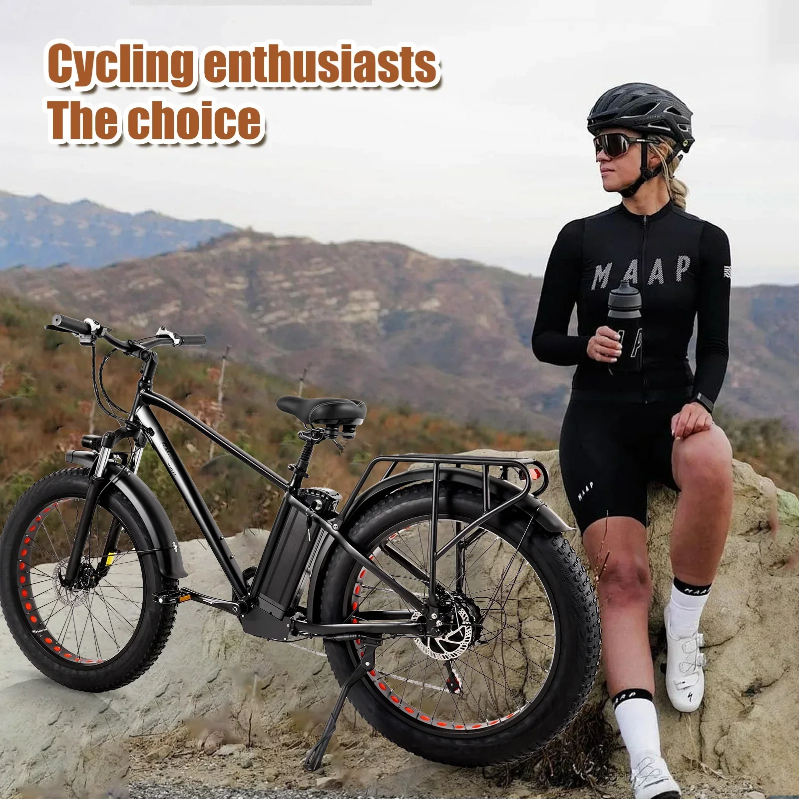 CMACEWHEEL KS26 Electric Bike 26 Inch Fat Tire E-Bike 48V/18Ah Battery Electric Mountain Bike for Women/Men 7 Speed S8e1f4b20e983476390788350f4fc7403L