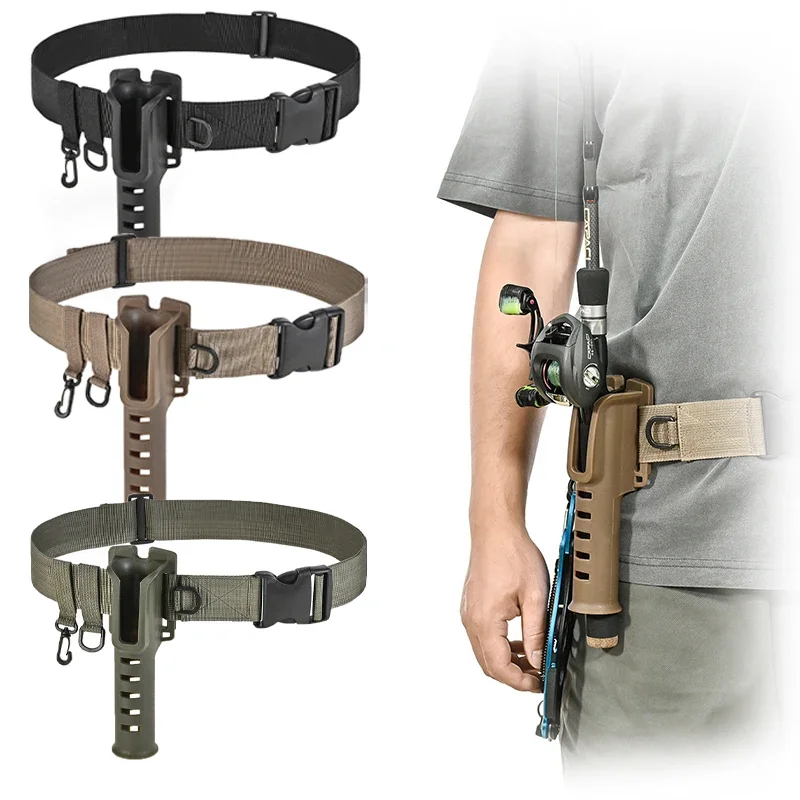 Fishing Rod Holder Portable Belt Rod Holder Fishing Gear Tackles Accessories Adjustable Waist Fishing Rod Holder Pole Inserter