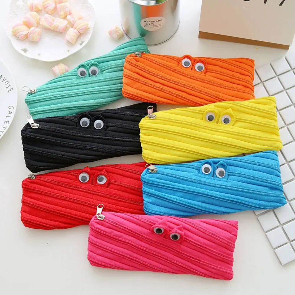 

Cartoon Zipper Makeup Lipstick Bag Rabbit Ear Solid Color Students Pencile Bag Desk Storage Organization Cosmetic Bag