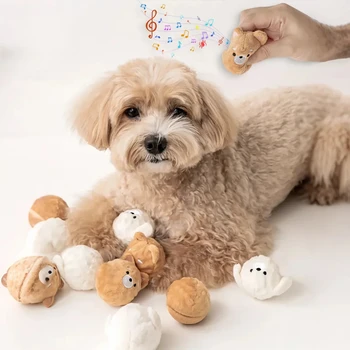 Giocattolo a Forma di Palla Squeaky per Cuccioli - Palla Rimbalzante con Punte per Pulizia Denti, Gioco Interattivo per Cani e Gatti di Piccola Taglia (Barboncino/Bichon)