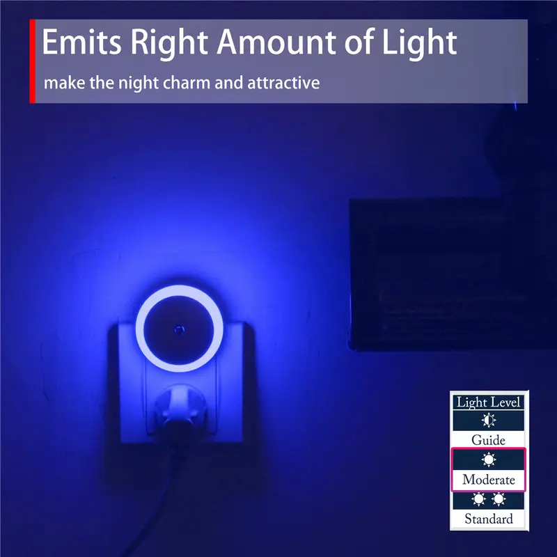 LED Night Light Plug in Dusk To Dawn Smart Sensor Auto Dim Into Wall Night Lamp for Bathroom Hallway Kitchen Stairway Bedroom - Image 3