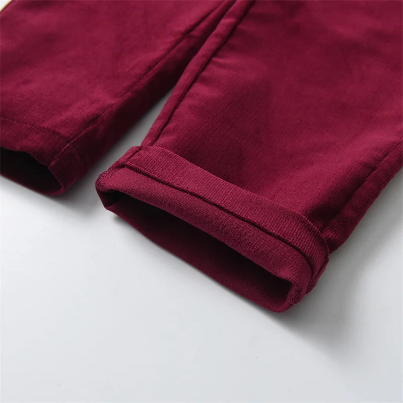 Clibeso Baby Boy Autumn Pant Kids Vintage Wine Red Pants Children Casual Outdoor Clothing Bottom