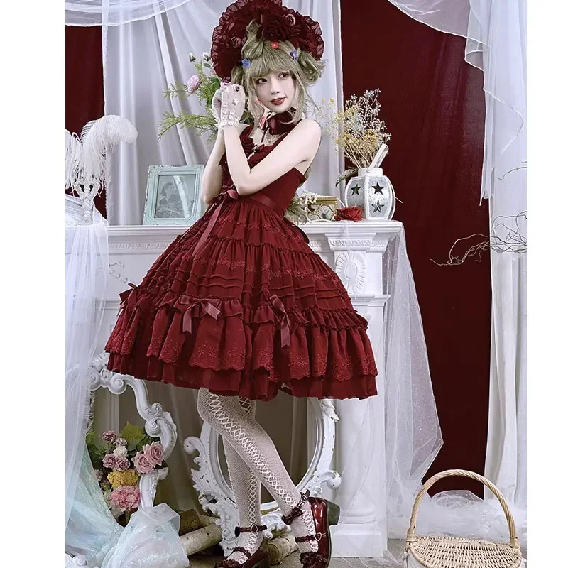 Rose Girl Classic Lolita JSK Button Dress Dawn and Morning Dew