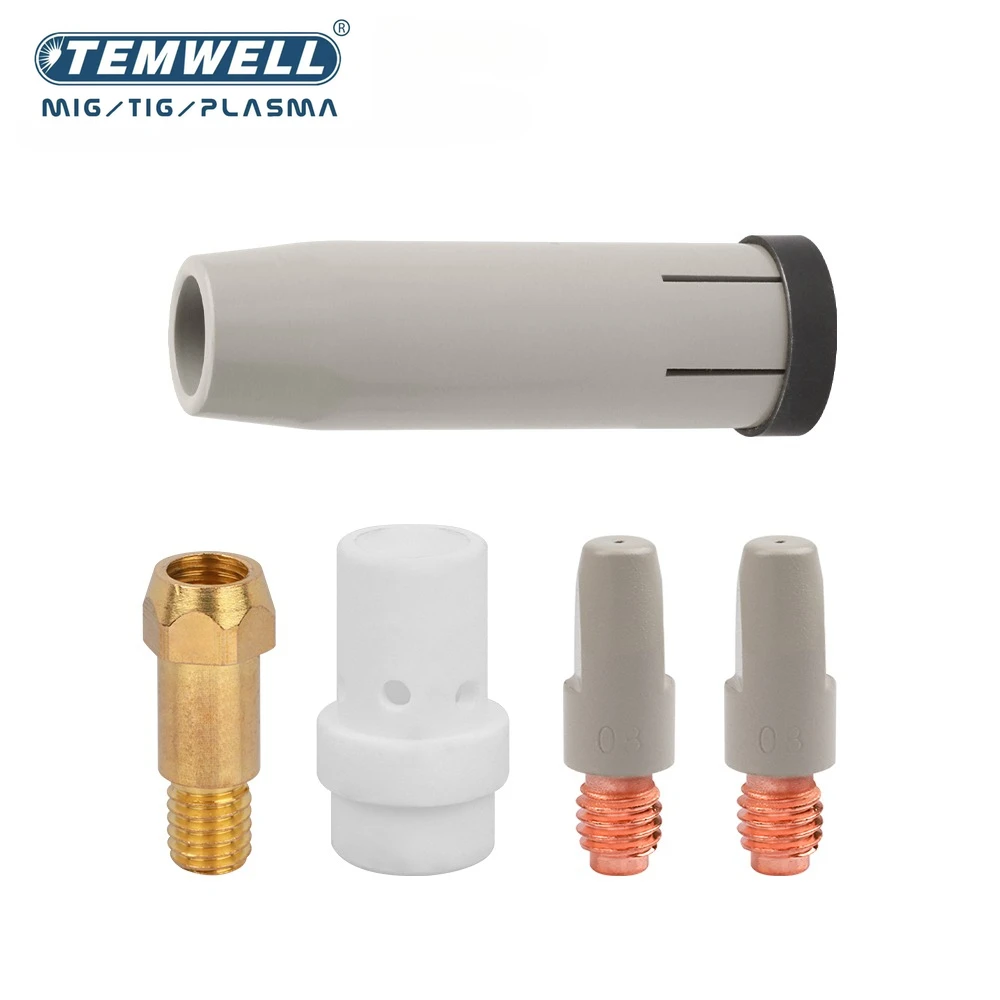 5PCS 36KD Coating Protection nozzle 0.8/1.0/1.2mm MIG Torch Gas Nozzle Tip Hold