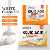 SADOER savon pour le visage à l'acide kojique mousse de lavage du visage nettoyant pour le visage hydratant contrôle de l'huile corps bain savon fait à la main 3