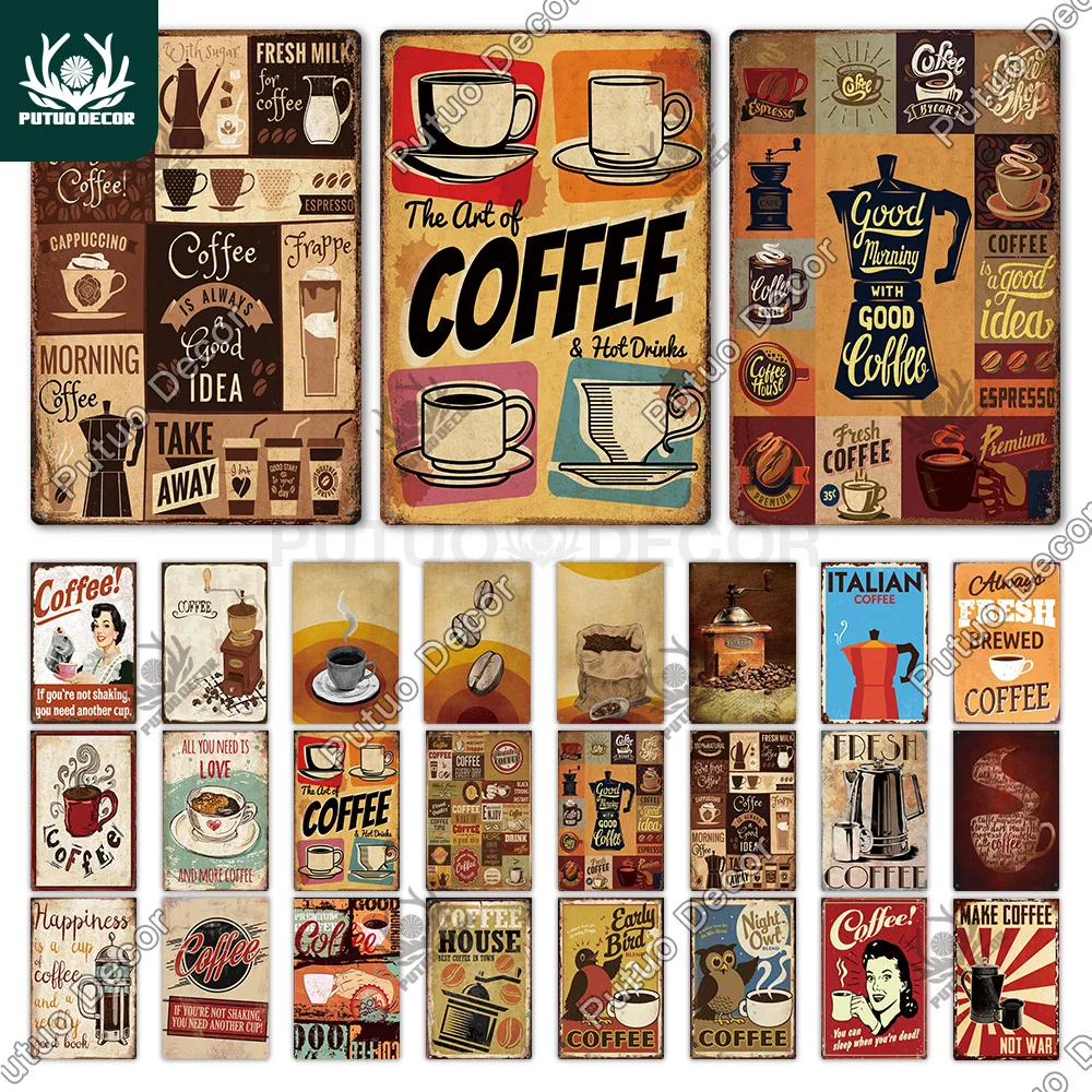 kentop Targa Targa da parete caffè pubblicità Retro in metallo Poster Da Parete Decorazione per Cafe ristorante bar 