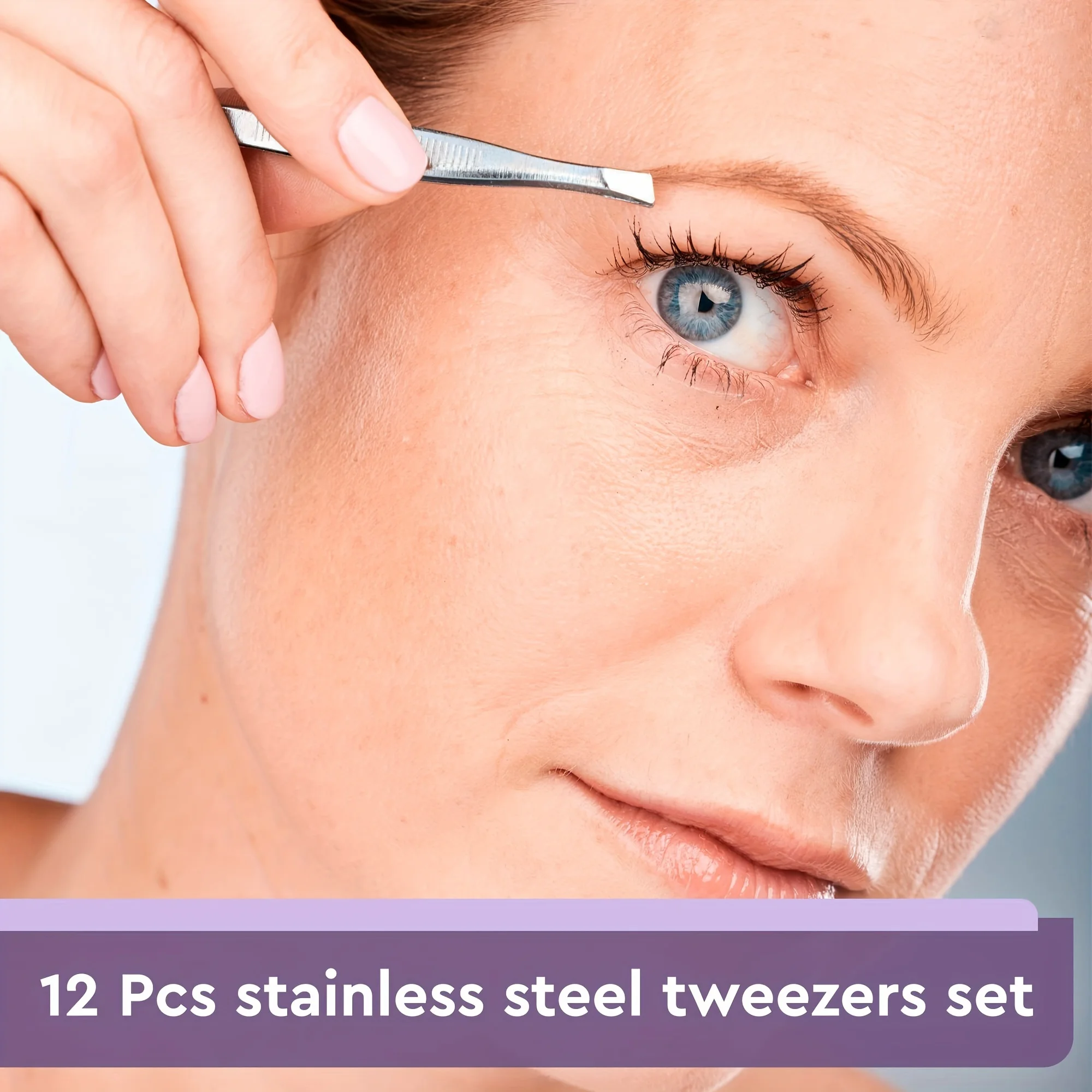 3/5/12Pcs Stainless Steel Tweezers Ingrown Hairs Precision Tweezers for Fine Hair Remover for Women Eyebrow
