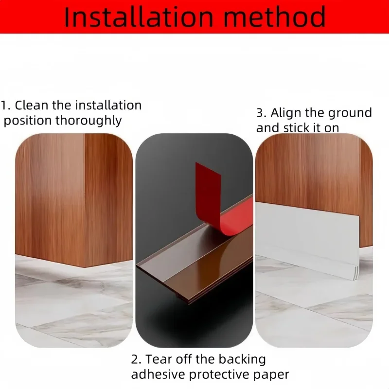 Self-Adhesive Triple Sound Insulation Weatherproof Under-Door Seal Strip, 25mm Height