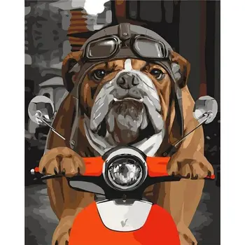 British Bulldog Pop Art painting by numbers