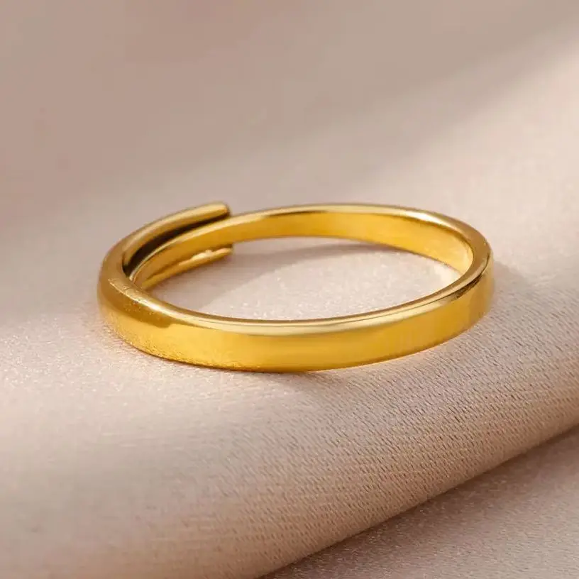 Stainless Steel Rings For Women Gold Color Adjustable Finger Rings
