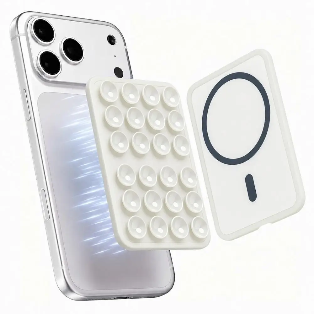 Magnetic Suction Silicone Grip Phone Holder - Removable Hands-Free Selfie Bracket