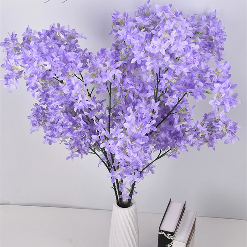 Artificial Lilac Flower 100cm Long Stem Silk Lilac Flower Cherry Blossom for Home Office Hotel Wedding Party Decor