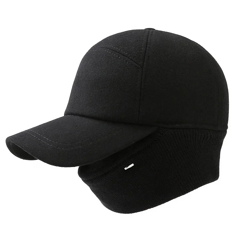 Winter Men Warm Baseball Cap Thick Earmuffs Hats Dad Hat Outdoor Windproof Casual Sports Snapback Cap