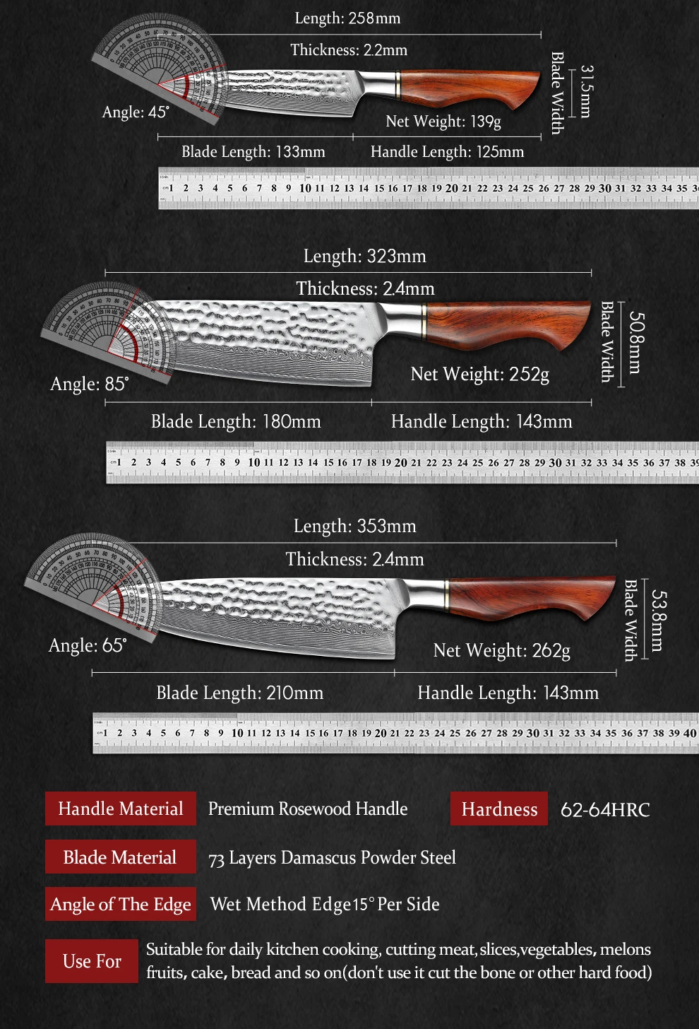 conjuntos de facas