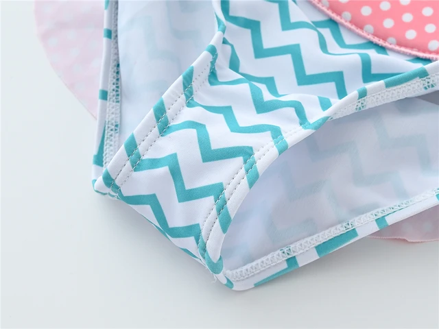 Costume Da Bagno Neonato Manica Lunga Haokaini - Rash Guard Anguria A Strisce Con Volant