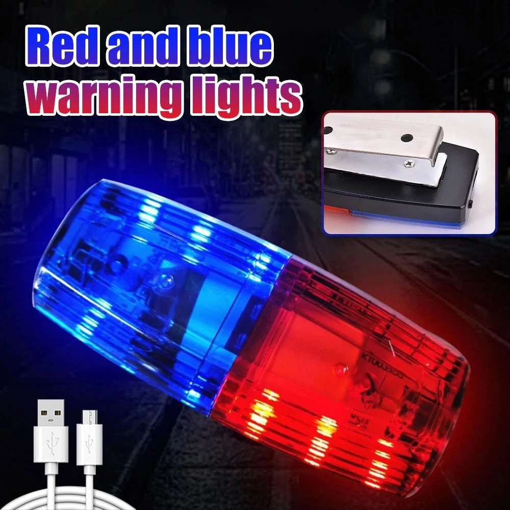 1/2pcs Police Light LED Shoulder Lamp Caution Emergency Warning Safety Lights Multi-func USB Rechargeable with Clip Lighting LED