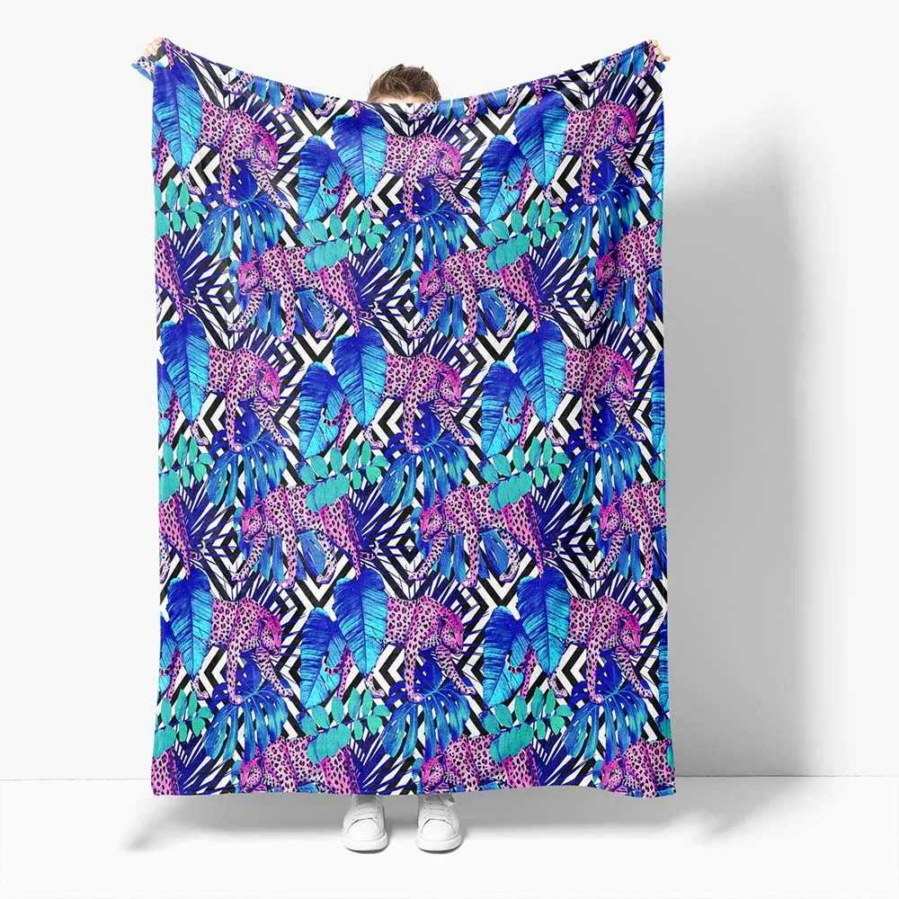 

Luxury Striped Purple Leopard 3D Blanket Fleece Print Children Warm Bed Throw Blanket Adult Leisure Blanket Throw Blanke