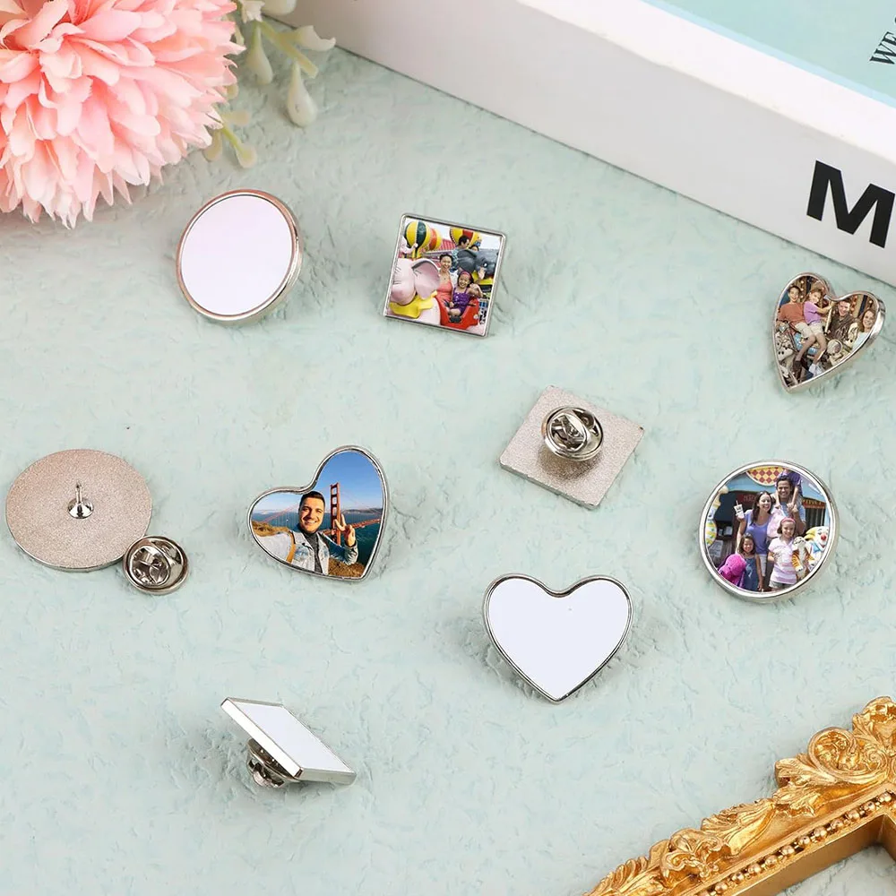 5/20Pcs Sublimation Blank Pins Silver DIY Buttons Badge Heat Transfer  Button with Butterfly Pin for Crafts Brooch Jewelry Making - AliExpress