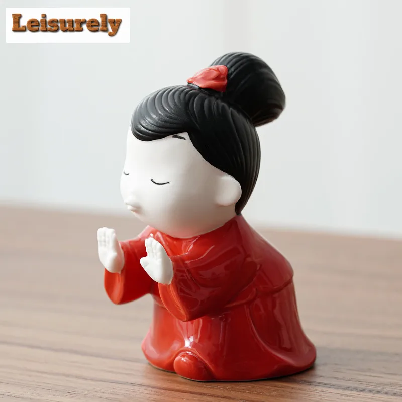Love Each Other Tea Pet Retro Exquisite Miniatures Tea Figurine Play Toys Tea Statue Ornaments Drinkware Accessories Collection