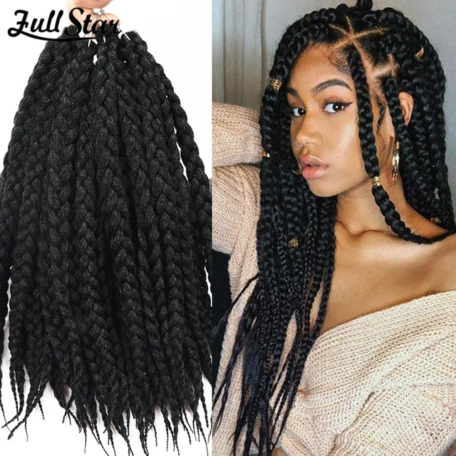 Trenzas de caja de estrellas completas para mujer, cabello sintético de  ganchillo de 12 , 18, 22 , Estilo negro, marrón Burdeos para África y  América - AliExpress